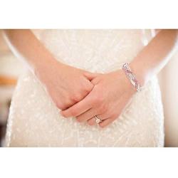 So Pretty Rhinestone Stretch Bracelet for Women Girls Silver Plated Clear Crystal Bridal Jewelry