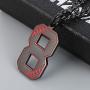 HZMAN Baseball Initial Pendant Necklace Inspiration Baseball Jersey Number 0-9 Charms Stainless Steel Necklace
