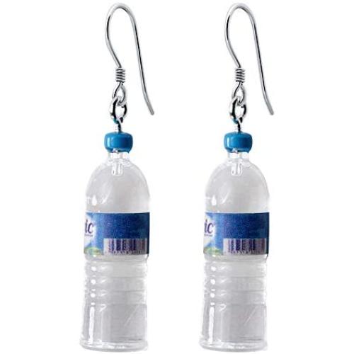 Cute Water Bottle Pendant 925 Sterling Silver Dangle Hook Earrings for Women Girls Funny Aesthetic Acrylic Stud Earring Hypoallergenic Personalized Jewelry Birthday Party Gift for Friends