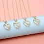 IEFRICH Initial Heart Necklace for Women Girls, Cubic Zirconia Dainty Initial Heart Necklace for Women Teen Girls Jewelry Gifts