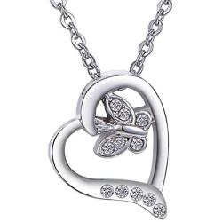 HooAMI Cremation Jewelry for Ashes Butterfly Pendant Memorial Urn Necklace