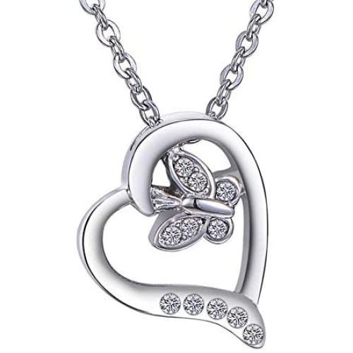 HooAMI Cremation Jewelry for Ashes Butterfly Pendant Memorial Urn Necklace