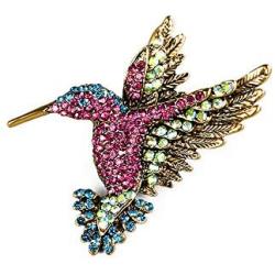 Owl Hummingbird Butterfly Dragonfly Peacock Frog Bee Zoo World Kingdom Crystal Brooch Pin for Women Girls Overcoat Sweater Decoration Jewelry