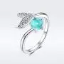 Animal Mermaid Tail Rings for Women Sterling Silver Dolphin Tail Adjustable Open Ocean Pearl Ring for Teen Girls Mothers Day Christmas Jewelry