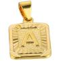 Hermah 26 Gold Plated Square Capital Initial Letter Charm Pendant Necklace for Men Women Box Steel Chain 18-22inch