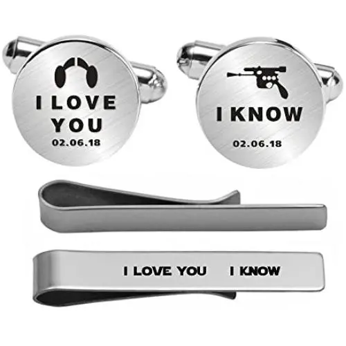 Kooer I Love You I Know Custom Personalized Wedding Engraved Cuff Links Tie Clip Set Engrave Wedding Cufflinks Jewelry Gift for Groom Kooer I Love You I Know Custom Personalized Wedding Engraved Cuff Links Tie Clip Set Engrave Wedding Cufflinks Jewelry Gift for Groom