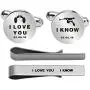 Kooer I Love You I Know Custom Personalized Wedding Engraved Cuff Links Tie Clip Set Engrave Wedding Cufflinks Jewelry Gift for Groom Kooer I Love You I Know Custom Personalized Wedding Engraved Cuff Links Tie Clip Set Engrave Wedding Cufflinks Jewelry Gift for Groom