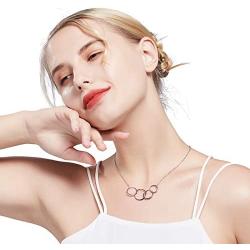 ALoveSoul 40th Birthday Gifts for Women - Sterling Silver Four Circle Interlocking Infinity Necklace for Her 4 Decade Jewelry 40 Years Old Presents 1981 Birthday Gifts