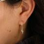 ATJMLADYJEWELRY Delicate danity Lightning Charms cz Dangle Charm Earring Simple Classic Jewelry