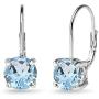 Sterling Silver Genuine or Synthetic Gemstone 7mm Round Polished Dainty Leverback Earrings
