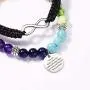 RINHOO 2pc Chakras Bracelet Reiki Healing Balancing Beads and Infinity Inspirational Cuff Bracelet