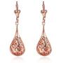 Mothers Day Gifts Filigree Teardrop Leverback Dangle Earrings for Women Rose Gold Plated Jewelry Hypoallergenic Earrings