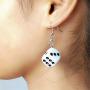 coadipress 3D Dice Dangle Drop Earrings Set for Women Girls Funny Punk Resin White Black Cube Dice Casino Contracted Sieve Disco Dancing Earrings jewelry
