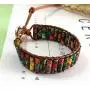 LAVI Handmade Leather Chakra Imperial Jasper Beads Cuff Wrap Alloy Bracelet for Women Men Bohemian Style LAVI Handmade Leather Chakra Imperial Jasper Beads Cuff Wrap Alloy Bracelet for Women Men Bohemian Style