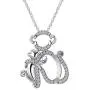 Pretty Jewels Sterling Silver 0.14 CT Natural Diamond Monkey Mom Holding Child Mothers Love Pendant Necklace with 18'' Chain