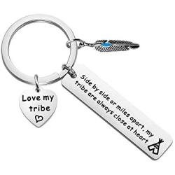 TIIMG Tribe Jewelry Long Distance Love My Tribe Gift Side by Side Or Miles Apart My Tribe are Always Close at Heart BFF Gift Boho Jewelry