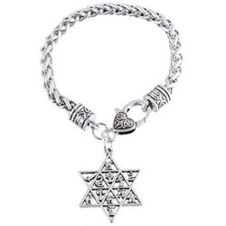 Star of David 12 Tribes of Israel Charm Bracelet Lobster Clasp Wicca Talisman Amulet Jewelry