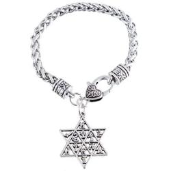 Star of David 12 Tribes of Israel Charm Bracelet Lobster Clasp Wicca Talisman Amulet Jewelry