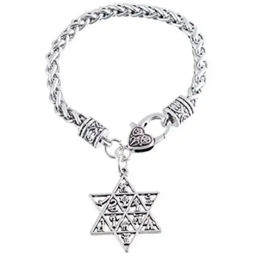 Star of David 12 Tribes of Israel Charm Bracelet Lobster Clasp Wicca Talisman Amulet Jewelry Star of David 12 Tribes of Israel Charm Bracelet Lobster Clasp Wicca Talisman Amulet Jewelry
