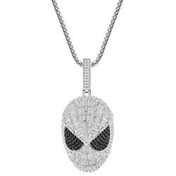 Moca Jewelry Iced Out Alien Cartoon Pendant Necklace 18K Gold Plated Bling CZ Simulated Diamond Hip Hop Rapper Chain Necklace for Men Women