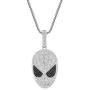 Moca Jewelry Iced Out Alien Cartoon Pendant Necklace 18K Gold Plated Bling CZ Simulated Diamond Hip Hop Rapper Chain Necklace for Men Women