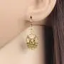 DOWAY Antique Gold Plated Basket Easter Bunny Rabbit Earrings Dangle Drop Metal Jewelry for Women Girls Classic Gift