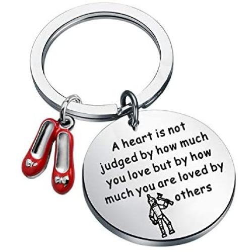 BLEOUK The Wizard of Oz Gifts Inspirational Gift for Women Encouragement Keychain Wizard of Oz Jewelry Ruby Slippers Tin Man Keychain