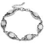 Silvershake 8x6mm Oval Natural Moonstone 925 Sterling Silver Leaf Vintage Inspired 7 to 8.5 Inch Adjustable Bracelet