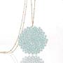 Niumike Handmade Crystal Circle Pendant Necklace for Women Disc Long Statement Necklaces with Box
