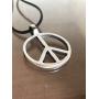 Trilogy Jewelry Pewter Classic Peace Sign Love Hippie Pendant on Leather Necklace
