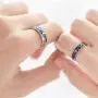 NXowzf S925 Sterling Silver Starry Night Rings Adjustable Size