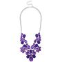 Lux Accessories Floral Flower Clear Stone Statement Necklace Matching Earrings