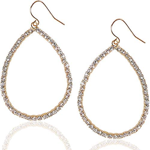 Humble Chic Simulated Diamond Dangle Earrings for Women - Cubic Zirconia Crystal Long Dangling Earrings - Hypoallergenic and Safe for Sensitive Ears
