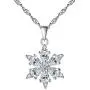 Lucky Snowflake Necklace Long Pendant Necklace with White Cubic Zirconia Silver Jewelry for Women Girls Lucky Snowflake Necklace Long Pendant Necklace with White Cubic Zirconia Silver Jewelry for Women Girls
