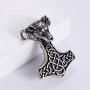 ULATREE Viking Jewelry Men Thor Hammer Pendant Necklace Viking Gifts for Men Stainless Steel Necklace for Men