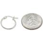 Sterling Silver Small High Polished Round Thin Lightweight Unisex Click-Top Hoop Earrings, Choose a Size & Metal