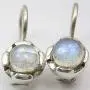 SilverStarJewel 925 Solid Silver Natural Rainbow Moonstone tcw 1.8 Dangling Earrings 1.8 cm