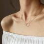 WISHMISS Mom Gifts, Gifts for Mom, 925 Sterling Silver Two Circle Interlocking Necklace for Women