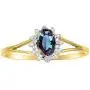 RYLOS Rings for Women 14K Gold Plated Silver Halo of Genuine Diamond Birthstone Ring Oval 6X4MM Gemstone Jewelry for Women Sterling Silver Rings for Women Diamond Rings for Women Size 5,6,7,8,9,10