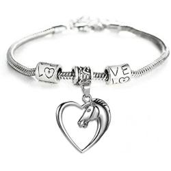 Heart Pendant Bracelet by Luvalti - Horse Heart Jewelry - Family and Friends Jewelry Gift - 10’’