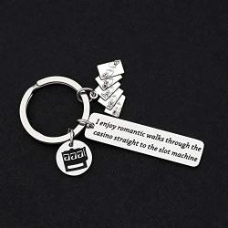 BAUNA Gambler Gifts Casino Lucky Keychain with Poker Charm Playing Cards Jewelry for Poker Lovers Casino Lover Gambling Jewelry