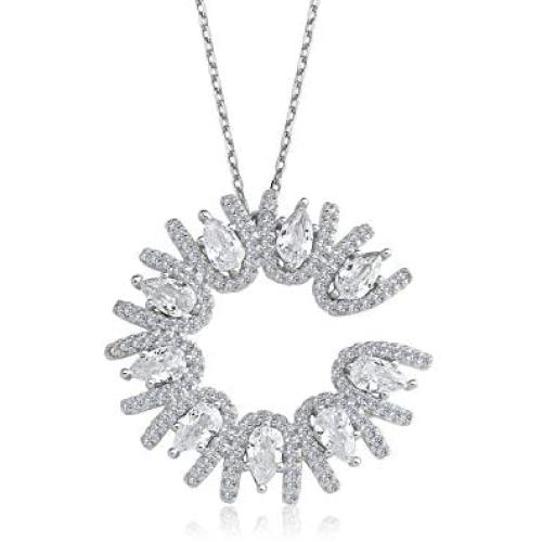 ENZOMAR Sun Necklace for Women - Wedding Jewelry for Bride, Crystal Necklaces, Engagement Jewelry for Women, Long Distance Relationships, You are My Sunshine Necklace, Wedding Anniversary Jewelry for Her, Bridal Jewelry, Grandmother Birthday Necklace