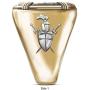 LEROJASS 14K Gold Plated Sterling Silver Crusaders Rings for Men Two Tone Knights Templar Silver Coin Ring Vintage Jewelry Men’s Stainless Steel Crusader Sword Cross Shield Ring Best Gift for Husband