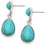 Rosemarie Collections Womens Western Style Turquoise Dangle Teardrop Hypoallergenic Statement Earrings, 1.25