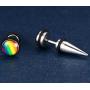 Nanafast Rainbow LGBT Pride Stud Earrings for Gay Lesbian of Stainless Steel & Enamel