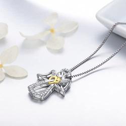 VOROCO 925 Sterling Silver Simple Cute Style Pendant Necklace Birthday Gift Jewelry for Women Girls
