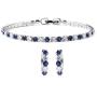 Shop LC Silvertone Cubic Zirconia CZ Round Created Emerald May Birthstone Hoops Hoop Earrings Tennis Bracelet 7'' Prom Prom Jewelry Sets for Women Mothers Day Gifts Cttw 9.2