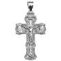 Religious Jewelry by FDJ Elegant Russian Orthodox Save and Protect Cross Pendant in Sterling Silver
