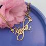YSAHan Personalized Name Necklace Customized Initial Nameplate Pendant 18K Gold Plated Jewelry Birthday for Women Girls