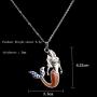Fineder 1 Pack Mermaid Mood Necklace Color Change Pendant Jewelry for Little Girls with Blue Shell Necklace Gift Box …
